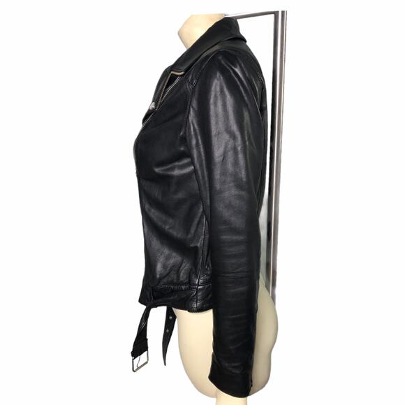 Trouve Black Softest Leather Moto Jacket - Picture 3 of 7